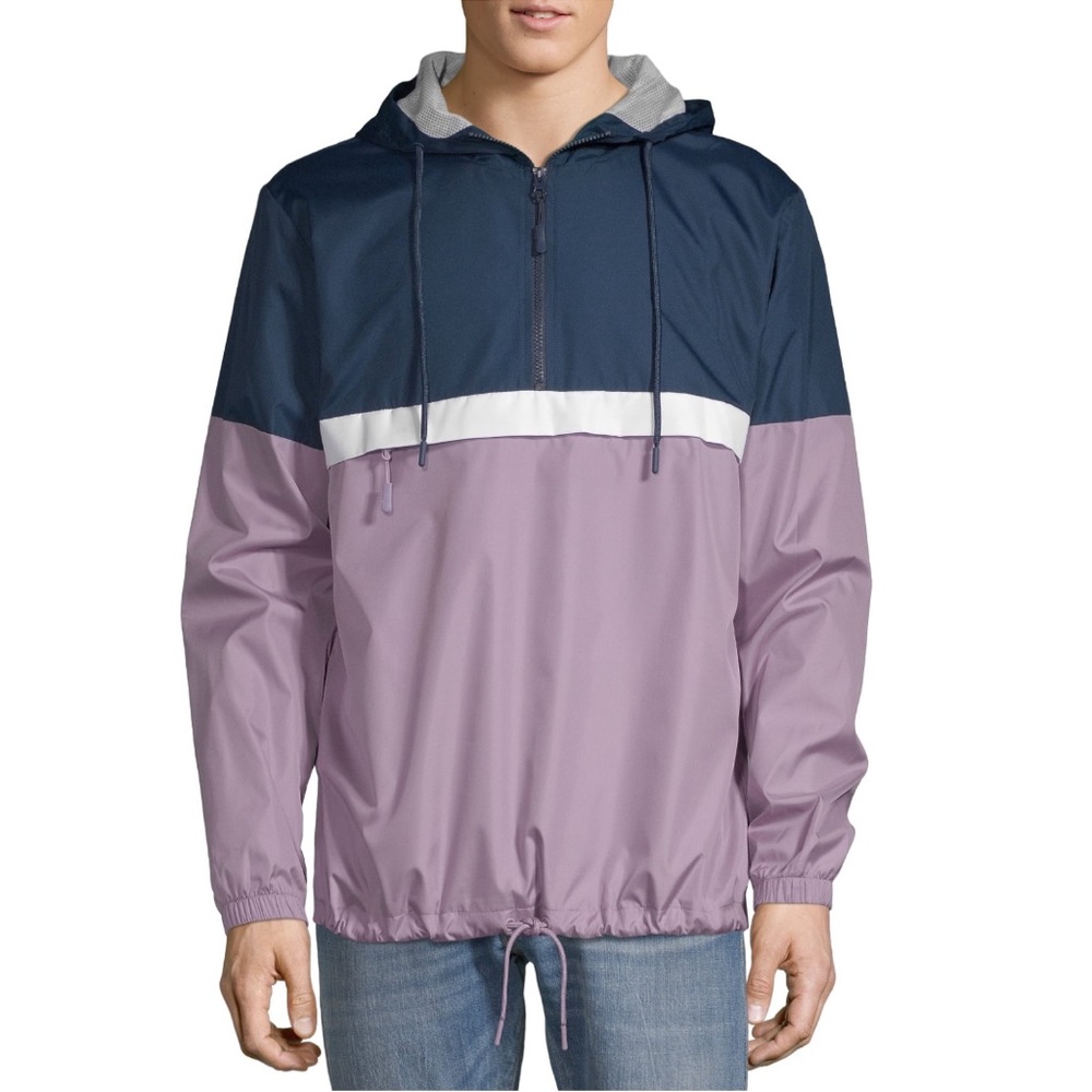 Colorblock Windbreaker Pullover Quarter-Zip Jacket